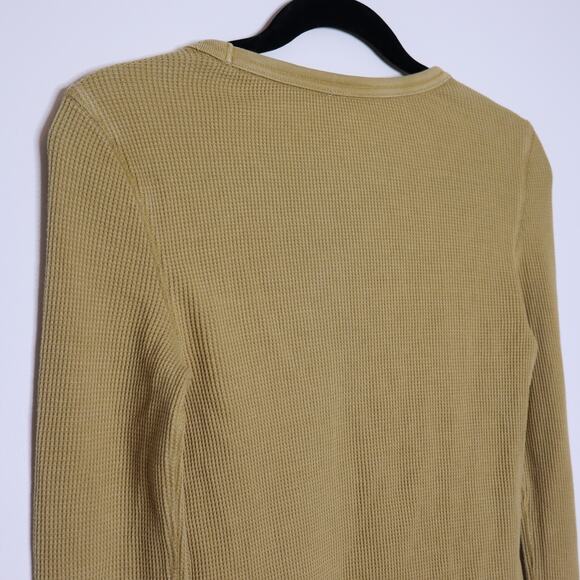 DAILY PRACTICE Easy Waffle Knit Tee Mustard Long Sleeve Casual Women's XS - Picture 6 of 11